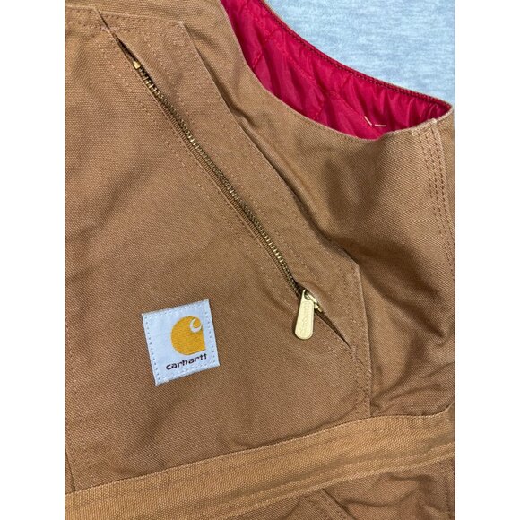 Carhartt Mens R38 Brown‎ Duck Insulated Bib Overalls 36x32 Workwear - Picture 5 of 9